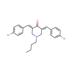 CCCCN1C/C(=C\c2ccc(Br)cc2)C(=O)/C(=C/c2ccc(Br)cc2)C1 ZINC000027439691