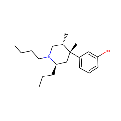 CCCCN1C[C@H](C)[C@](C)(c2cccc(O)c2)C[C@H]1CCC ZINC000028568016