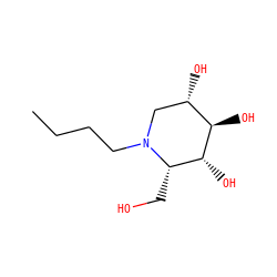 CCCCN1C[C@H](O)[C@@H](O)[C@H](O)[C@@H]1CO ZINC000003957104
