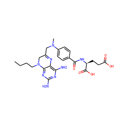 CCCCN1CC(CN(C)c2ccc(C(=O)N[C@@H](CCC(=O)O)C(=O)O)cc2)=Nc2c(N)nc(N)nc21 ZINC000169337748