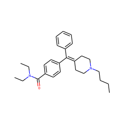 CCCCN1CCC(=C(c2ccccc2)c2ccc(C(=O)N(CC)CC)cc2)CC1 ZINC000013814374