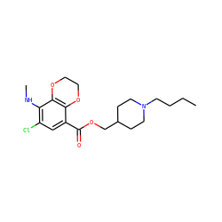 CCCCN1CCC(COC(=O)c2cc(Cl)c(NC)c3c2OCCO3)CC1 ZINC000064548813