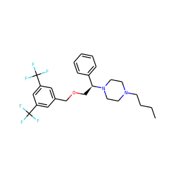 CCCCN1CCN([C@@H](COCc2cc(C(F)(F)F)cc(C(F)(F)F)c2)c2ccccc2)CC1 ZINC000022926941