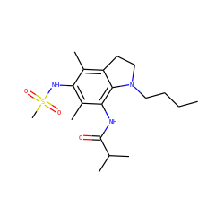 CCCCN1CCc2c(C)c(NS(C)(=O)=O)c(C)c(NC(=O)C(C)C)c21 ZINC000043120001