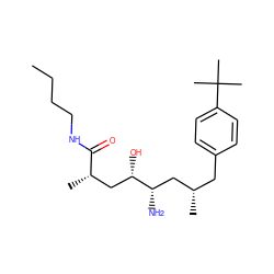 CCCCNC(=O)[C@@H](C)C[C@H](O)[C@@H](N)C[C@@H](C)Cc1ccc(C(C)(C)C)cc1 ZINC000026655150