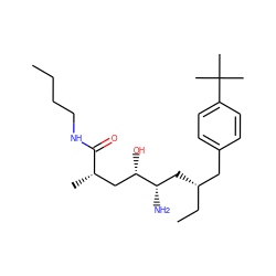 CCCCNC(=O)[C@@H](C)C[C@H](O)[C@@H](N)C[C@@H](CC)Cc1ccc(C(C)(C)C)cc1 ZINC000026656542