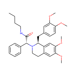 CCCCNC(=O)[C@@H](c1ccccc1)N1CCc2cc(OC)c(OC)cc2[C@@H]1Cc1ccc(OC)c(OC)c1 ZINC000034657206