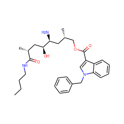 CCCCNC(=O)[C@H](C)C[C@H](O)[C@@H](N)C[C@H](C)COC(=O)c1cn(Cc2ccccc2)c2ccccc12 ZINC000014966178