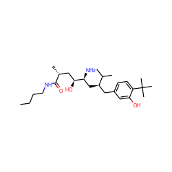 CCCCNC(=O)[C@H](C)C[C@H](O)[C@@H](N)C[C@H](Cc1ccc(C(C)(C)C)c(O)c1)C(C)C ZINC000026655229