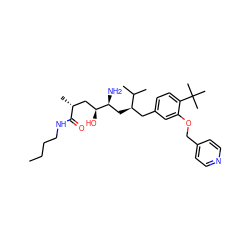 CCCCNC(=O)[C@H](C)C[C@H](O)[C@@H](N)C[C@H](Cc1ccc(C(C)(C)C)c(OCc2ccncc2)c1)C(C)C ZINC000014967488