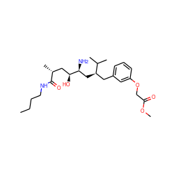 CCCCNC(=O)[C@H](C)C[C@H](O)[C@@H](N)C[C@H](Cc1cccc(OCC(=O)OC)c1)C(C)C ZINC000026654301