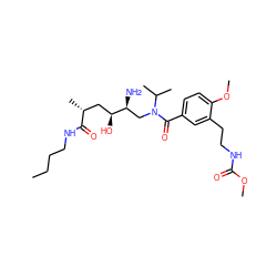 CCCCNC(=O)[C@H](C)C[C@H](O)[C@@H](N)CN(C(=O)c1ccc(OC)c(CCNC(=O)OC)c1)C(C)C ZINC000062188921