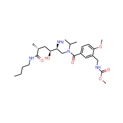 CCCCNC(=O)[C@H](C)C[C@H](O)[C@@H](N)CN(C(=O)c1ccc(OC)c(CNC(=O)OC)c1)C(C)C ZINC000062188917