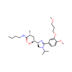 CCCCNC(=O)[C@H](C)C[C@H](O)[C@@H]1CN(C(C)C)C(c2ccc(OC)c(OCCCOC)c2)=N1 ZINC000043123330