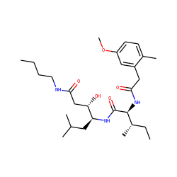 CCCCNC(=O)C[C@H](O)[C@H](CC(C)C)NC(=O)[C@@H](NC(=O)Cc1cc(OC)ccc1C)[C@@H](C)CC ZINC000026675528