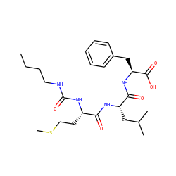 CCCCNC(=O)N[C@@H](CCSC)C(=O)N[C@@H](CC(C)C)C(=O)N[C@@H](Cc1ccccc1)C(=O)O ZINC000013746813