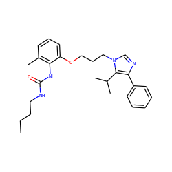 CCCCNC(=O)Nc1c(C)cccc1OCCCn1cnc(-c2ccccc2)c1C(C)C ZINC000013827818
