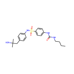 CCCCNC(=O)Nc1ccc(S(=O)(=O)Nc2ccc(CC(C)(C)N)cc2)cc1 ZINC000049013797