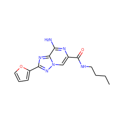 CCCCNC(=O)c1cn2nc(-c3ccco3)nc2c(N)n1 ZINC000028526120