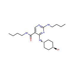 CCCCNC(=O)c1cnc(NCCCC)nc1N[C@H]1CC[C@H](O)CC1 ZINC000261176706