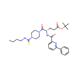 CCCCNC(=S)N1CCN(C(=O)[C@H](CCC(=O)OC(C)(C)C)NC(=O)c2cccc(-c3ccccc3)n2)CC1 ZINC000049766828
