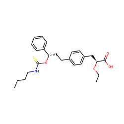 CCCCNC(=S)O[C@@H](CCc1ccc(C[C@H](OCC)C(=O)O)cc1)c1ccccc1 ZINC000028822018