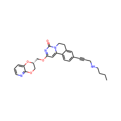 CCCCNCC#Cc1ccc2c(c1)CCn1c-2cc(OC[C@@H]2COc3ncccc3O2)nc1=O ZINC000220160889