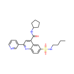 CCCCNS(=O)(=O)c1ccc2nc(-c3cccnc3)cc(C(=O)NC3CCCC3)c2c1 ZINC000008814291