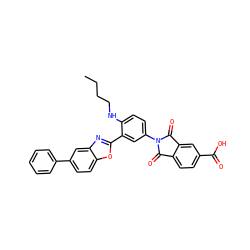 CCCCNc1ccc(N2C(=O)c3ccc(C(=O)O)cc3C2=O)cc1-c1nc2cc(-c3ccccc3)ccc2o1 ZINC000026974586