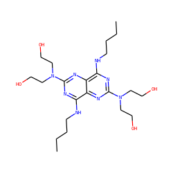 CCCCNc1nc(N(CCO)CCO)nc2c(NCCCC)nc(N(CCO)CCO)nc12 ZINC000028710652