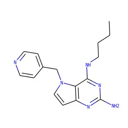 CCCCNc1nc(N)nc2ccn(Cc3ccncc3)c12 ZINC001772579222