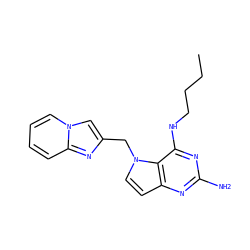 CCCCNc1nc(N)nc2ccn(Cc3cn4ccccc4n3)c12 ZINC001772642601