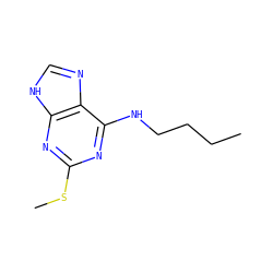 CCCCNc1nc(SC)nc2[nH]cnc12 ZINC000001652092