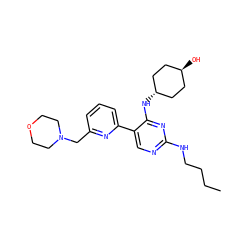 CCCCNc1ncc(-c2cccc(CN3CCOCC3)n2)c(N[C@H]2CC[C@H](O)CC2)n1 ZINC000261192737