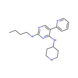 CCCCNc1ncc(-c2ccccn2)c(NC2CCNCC2)n1 ZINC000103242280