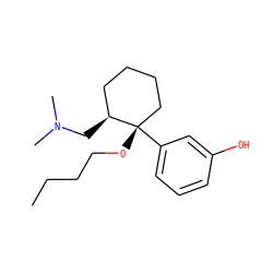 CCCCO[C@]1(c2cccc(O)c2)CCCC[C@@H]1CN(C)C ZINC000029128381