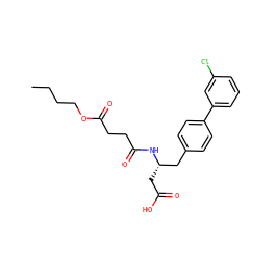 CCCCOC(=O)CCC(=O)N[C@@H](CC(=O)O)Cc1ccc(-c2cccc(Cl)c2)cc1 ZINC000166204803