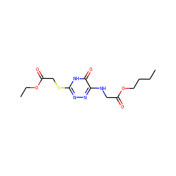 CCCCOC(=O)CNc1nnc(SCC(=O)OCC)[nH]c1=O ZINC000008625735