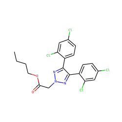 CCCCOC(=O)Cn1nc(-c2ccc(Cl)cc2Cl)c(-c2ccc(Cl)cc2Cl)n1 ZINC000040936404