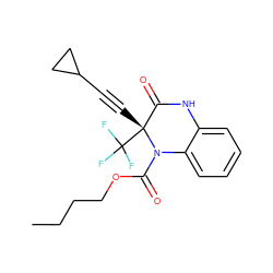 CCCCOC(=O)N1c2ccccc2NC(=O)[C@@]1(C#CC1CC1)C(F)(F)F ZINC000014943949