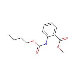 CCCCOC(=O)Nc1ccccc1C(=O)OC ZINC000001770653