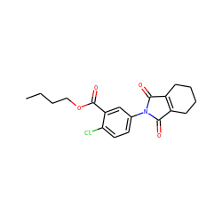 CCCCOC(=O)c1cc(N2C(=O)C3=C(CCCC3)C2=O)ccc1Cl ZINC000103272161