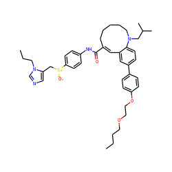 CCCCOCCOc1ccc(-c2ccc3c(c2)/C=C(/C(=O)Nc2ccc([S@+]([O-])Cc4cncn4CCC)cc2)CCCCCN3CC(C)C)cc1 ZINC000028570223