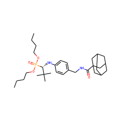 CCCCOP(=O)(OCCCC)[C@H](Nc1ccc(CNC(=O)C23CC4CC(CC(C4)C2)C3)cc1)C(C)(C)C ZINC000198523254