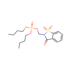 CCCCOP(=O)(OCCCC)OCN1C(=O)c2ccccc2S1(=O)=O ZINC000013602805