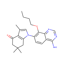 CCCCOc1c(-n2cc(C)c3c2CC(C)(C)CC3=O)ccc2c(N)ncnc12 ZINC000084603761