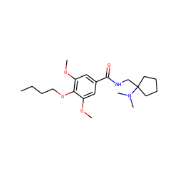 CCCCOc1c(OC)cc(C(=O)NCC2(N(C)C)CCCC2)cc1OC ZINC000013863599