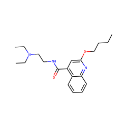 CCCCOc1cc(C(=O)NCCN(CC)CC)c2ccccc2n1 ZINC000001530939