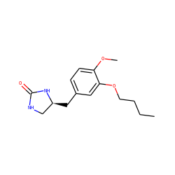 CCCCOc1cc(C[C@H]2CNC(=O)N2)ccc1OC ZINC000002011307