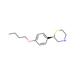 CCCCOc1ccc([C@@H]2CNCCS2)cc1 ZINC000045357820